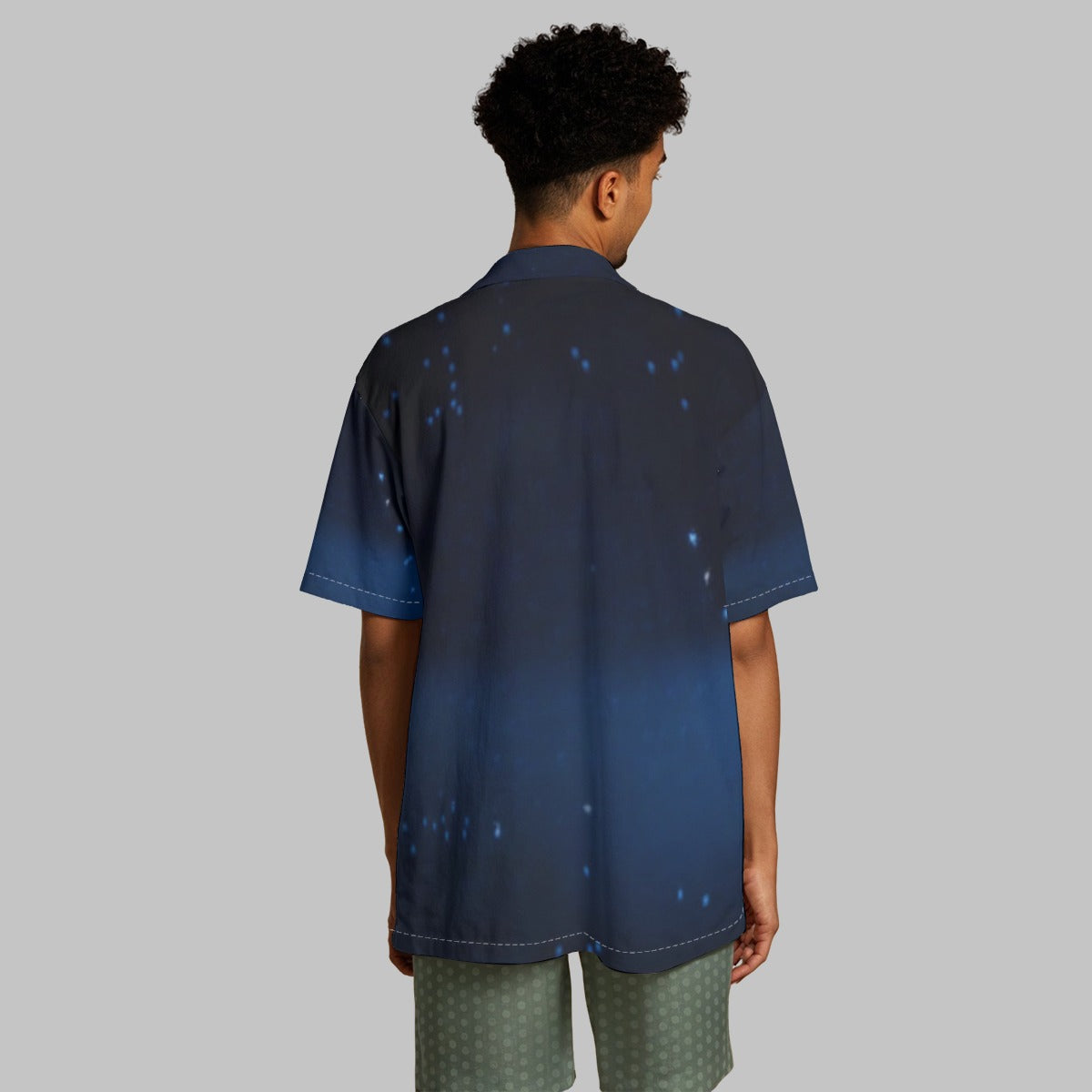 All-Over Print Men's Hawaiian Shirt With Button Closure
