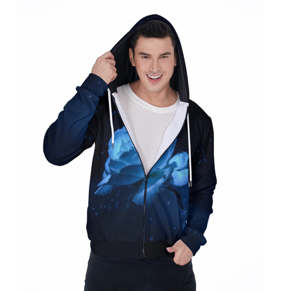All-Over Print Men's Mirco Fleece Zip Up Hoodie