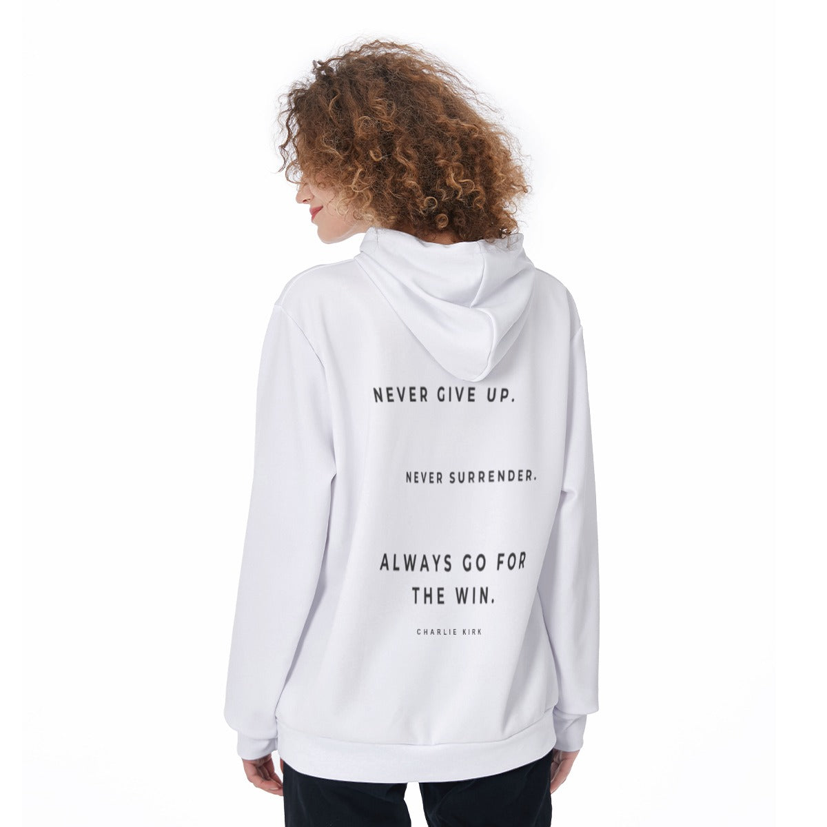 All-Over Print Women's Pullover Hoodie - Charlie Kirk Freedom Microphone Collection