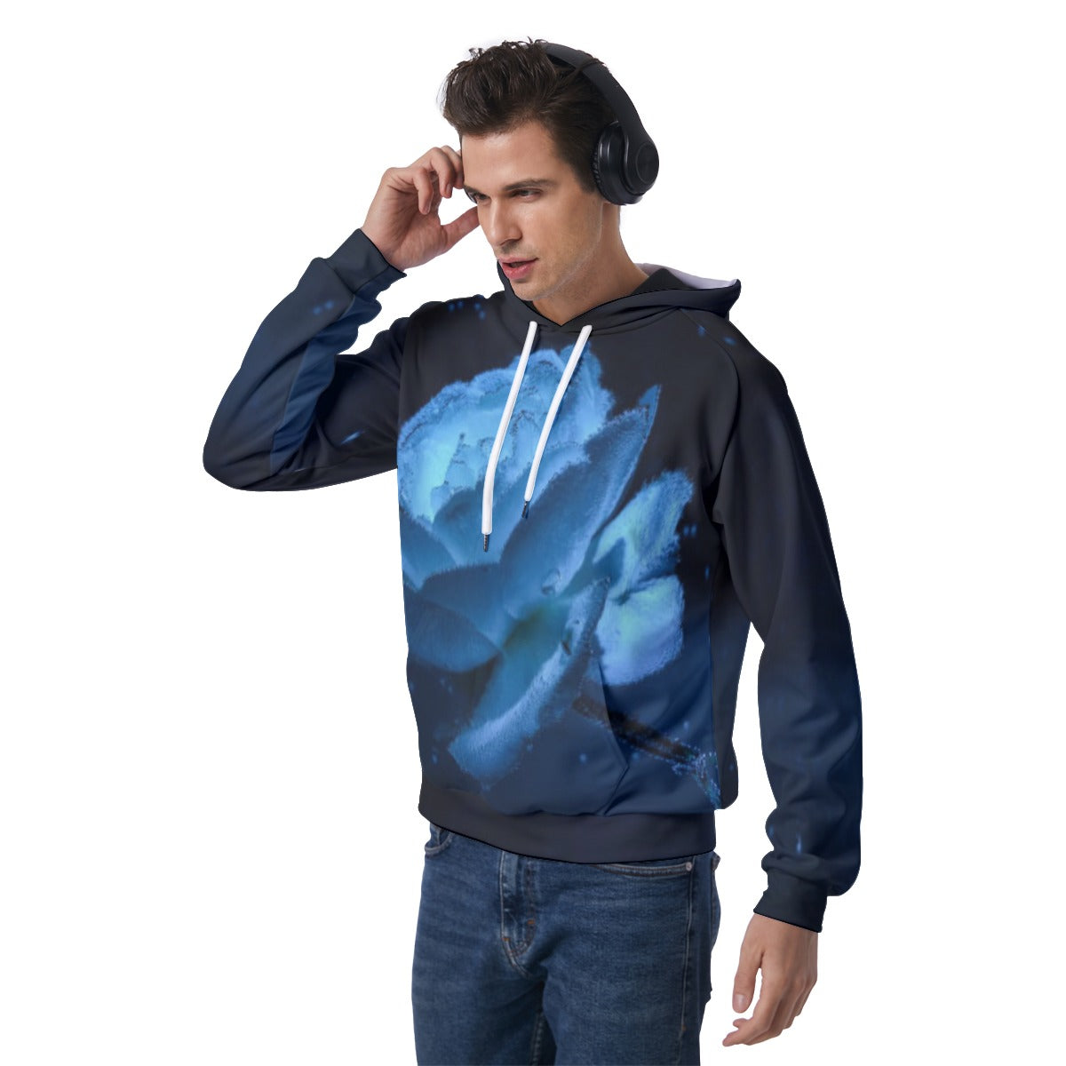 All-Over Print Men's Raglan Pullover Hoodie