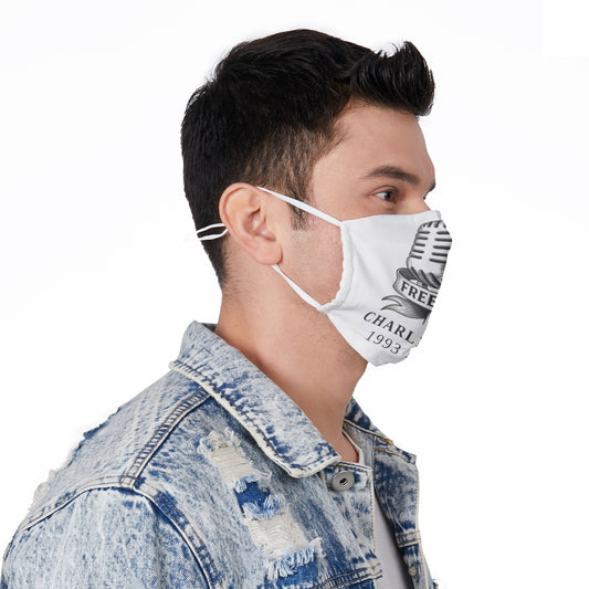 All-Over Print Face Mask with Adjustable Ear Loops - Charlie Kirk Freedom Microphone Collection