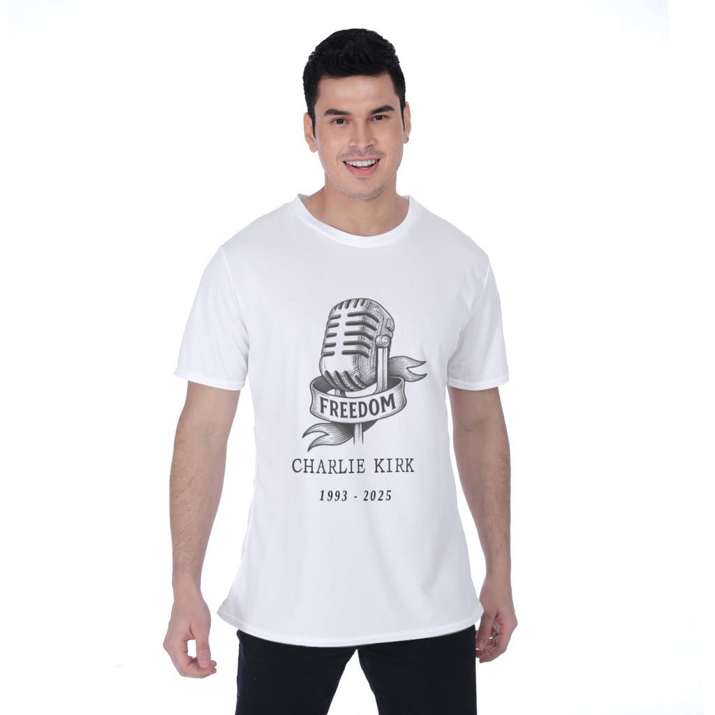 All-Over Print Men's T-shirt | Birdseye - Charlie Kirk Freedom Microphone Collection