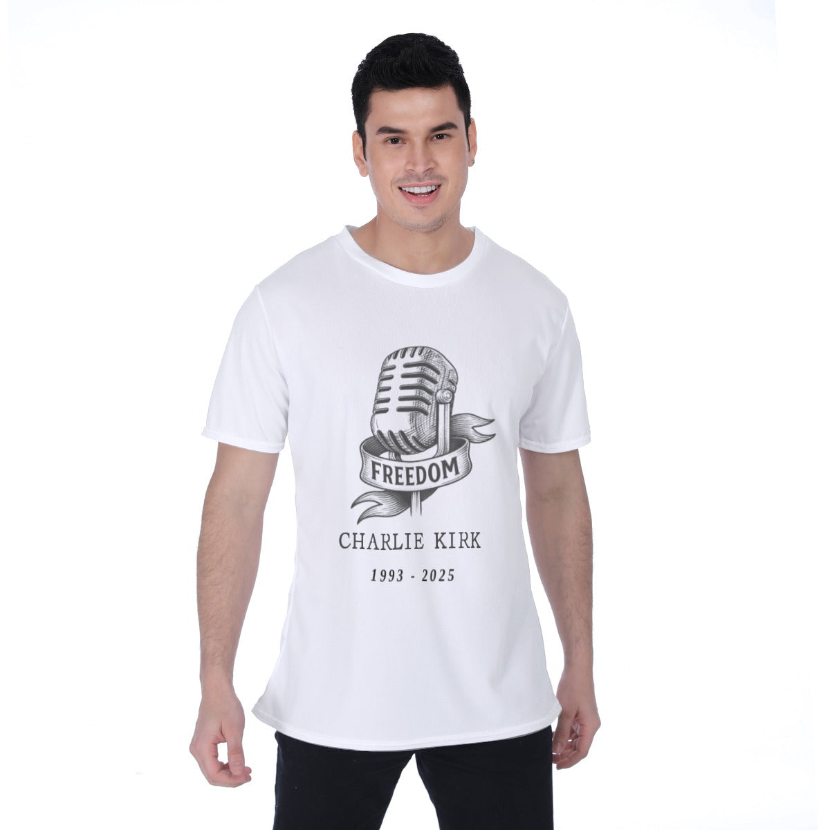 All-Over Print Men's T-shirt | Birdseye - Charlie Kirk Freedom Microphone Collection