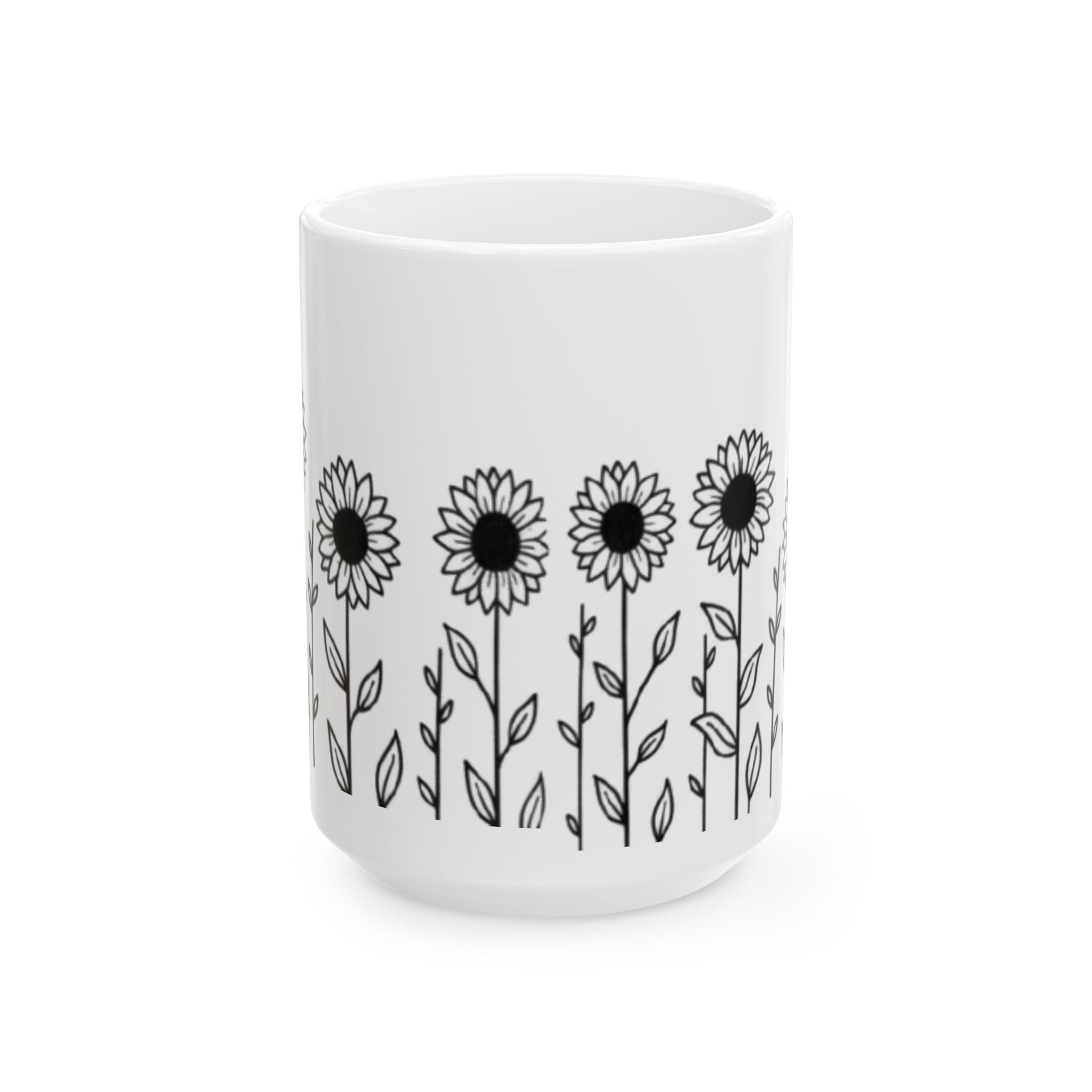 Ceramic Mug - Outlined Sunflower Signature Collection by Juli