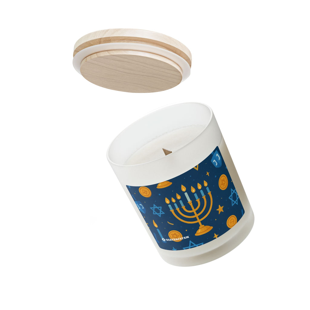 Frosted Glass Candle - Holiday Collection (Chanukah)