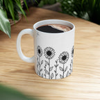 Ceramic Mug - Outlined Sunflower Signature Collection by Juli