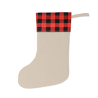 Plaid Cuff Winter Night Christmas Stocking - Christmas Holiday Collection