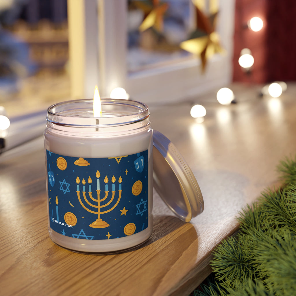 Scented Soy Candle with White Lid - Holiday Collection (Chanukah)