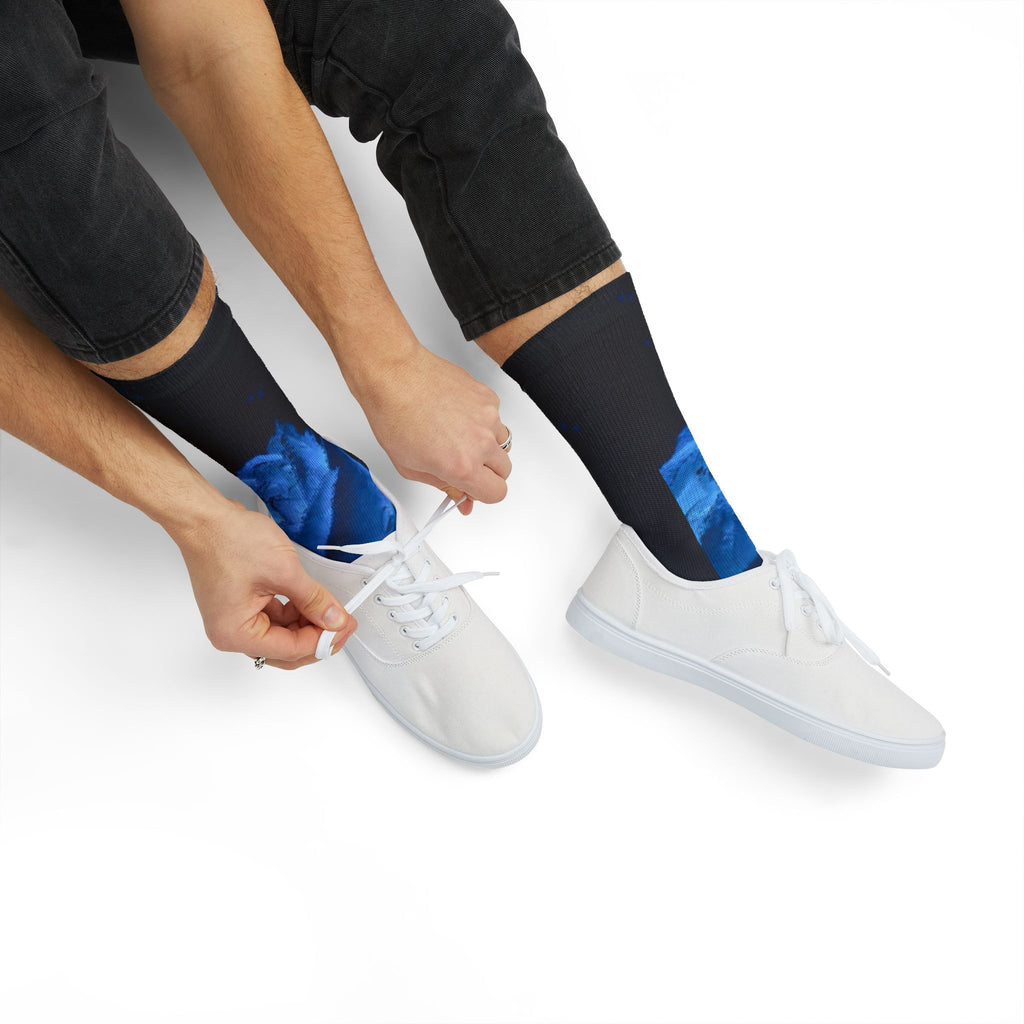 Blue Rose Crew Socks