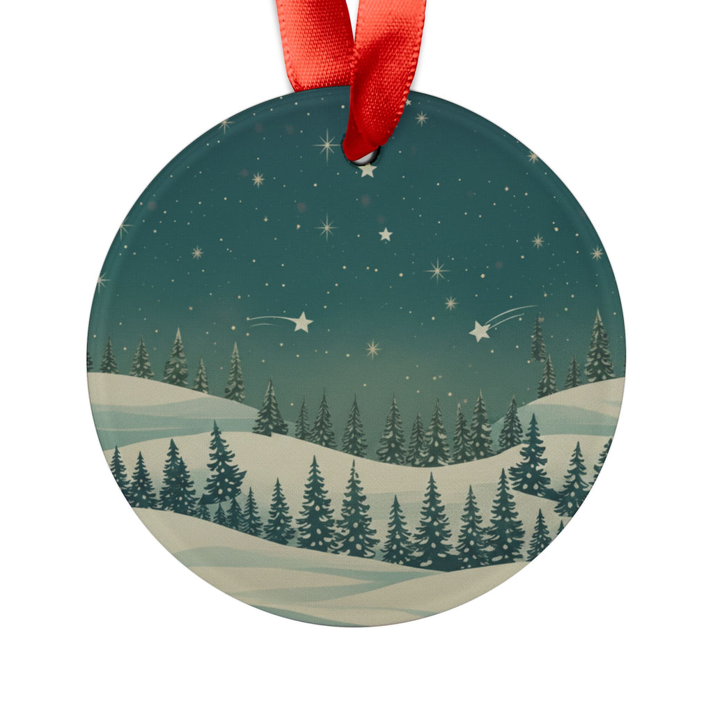 Winter Night Acrylic Ornament - Christmas Holiday Collection