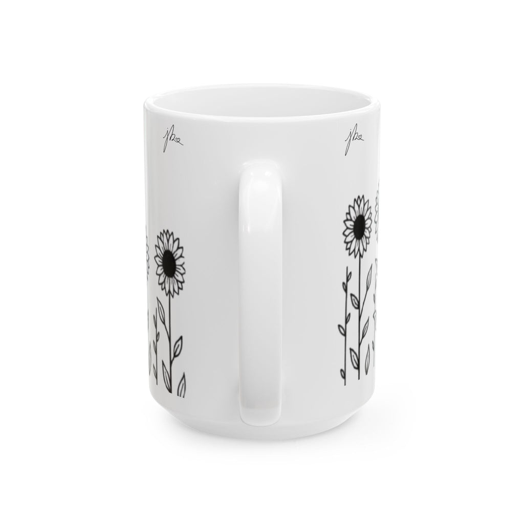 Ceramic Mug - Outlined Sunflower Signature Collection by Juli