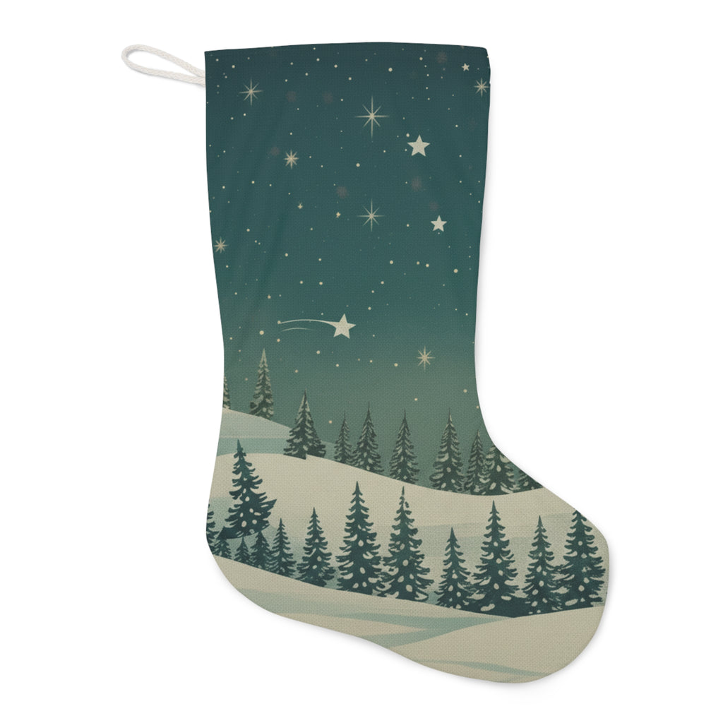 Christmas Stocking with Starry Winter Forest - Christmas Holiday Collection