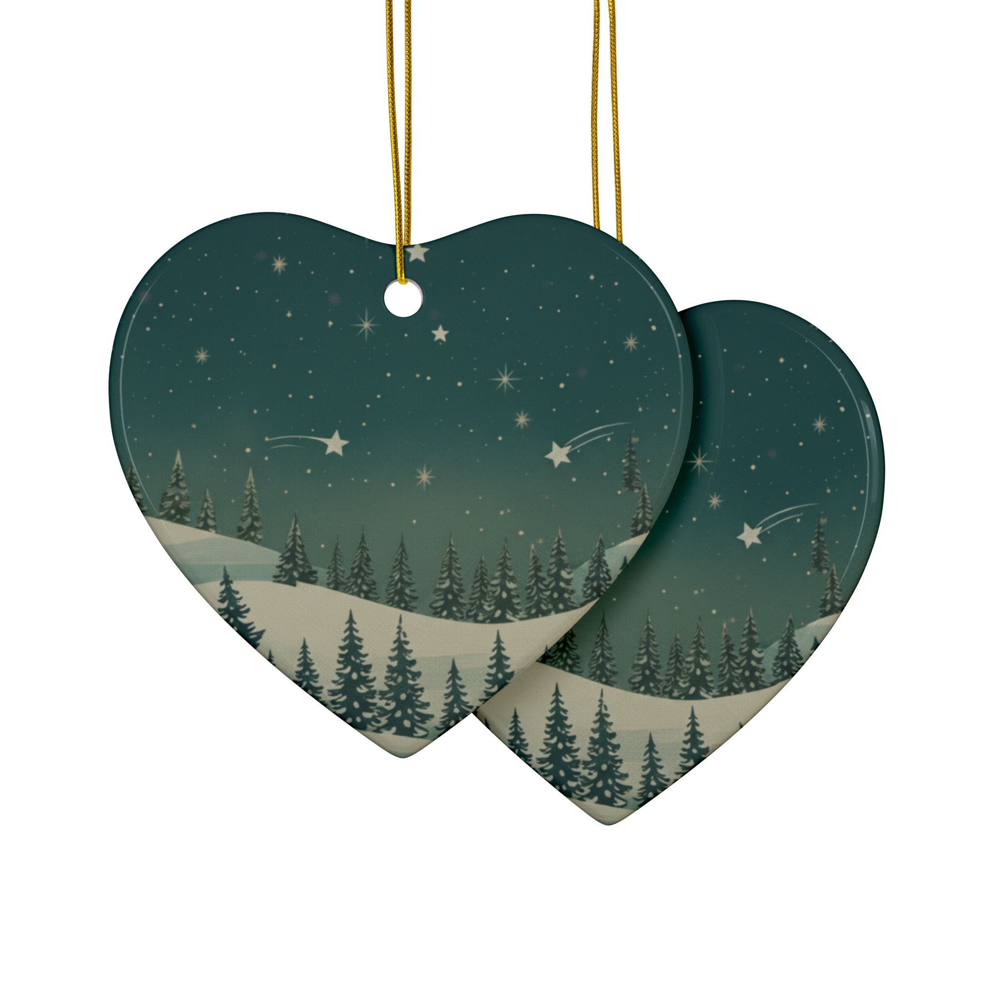 Winter Night Ceramic Ornament - Christmas Holiday Collection