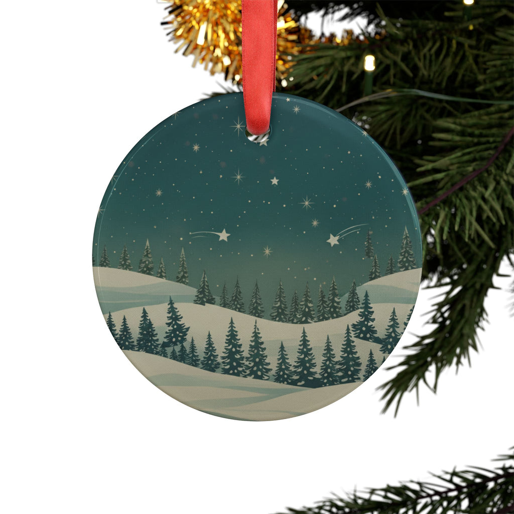 Winter Night Acrylic Ornament - Christmas Holiday Collection