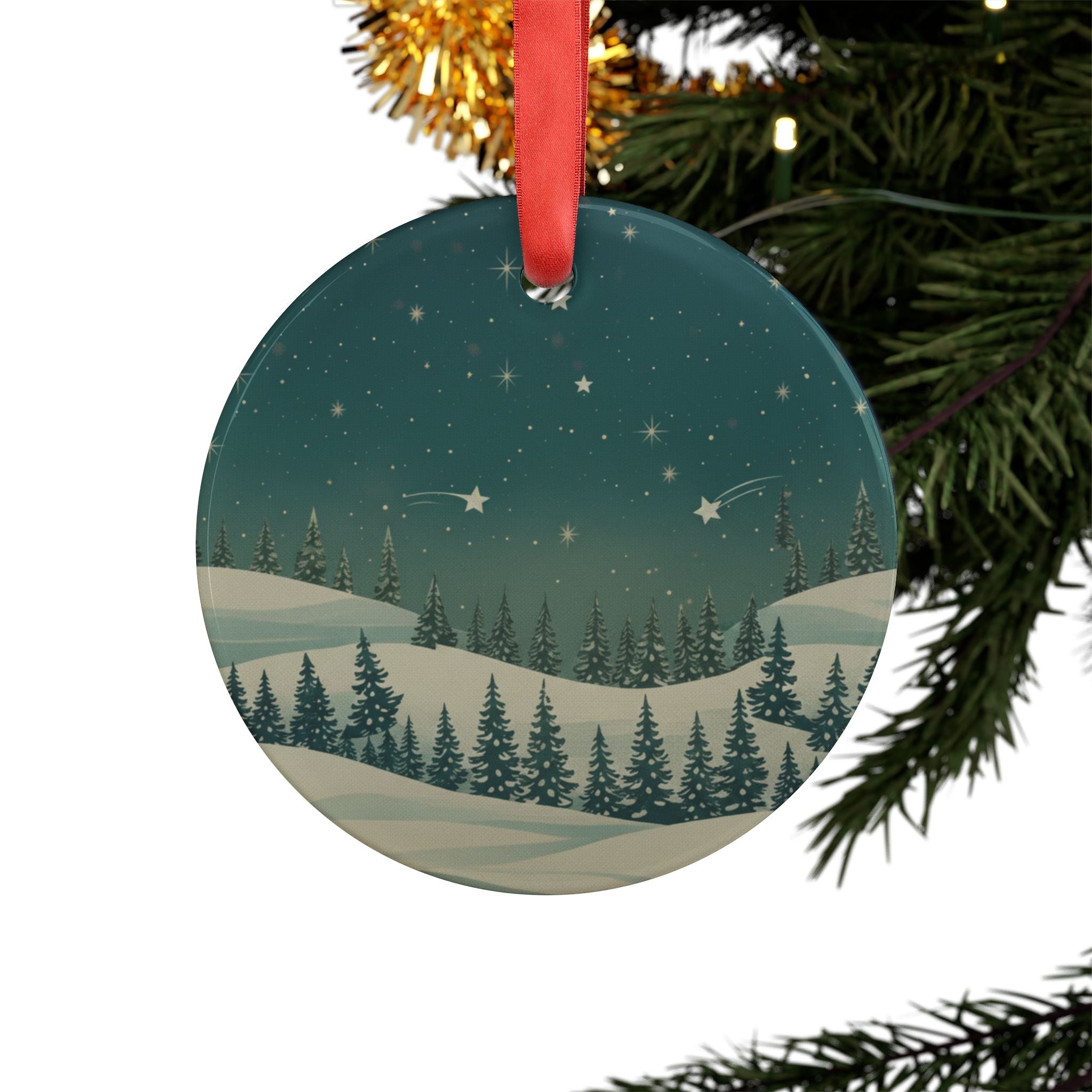Winter Night Acrylic Ornament - Christmas Holiday Collection