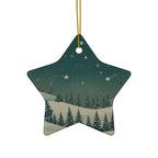 Winter Night Ceramic Ornament - Christmas Holiday Collection