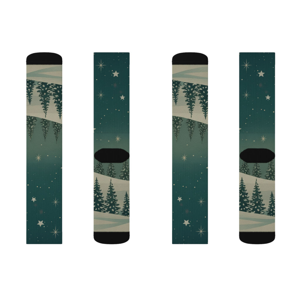 Winter Forest Sublimation Socks - Christmas Holiday Collection