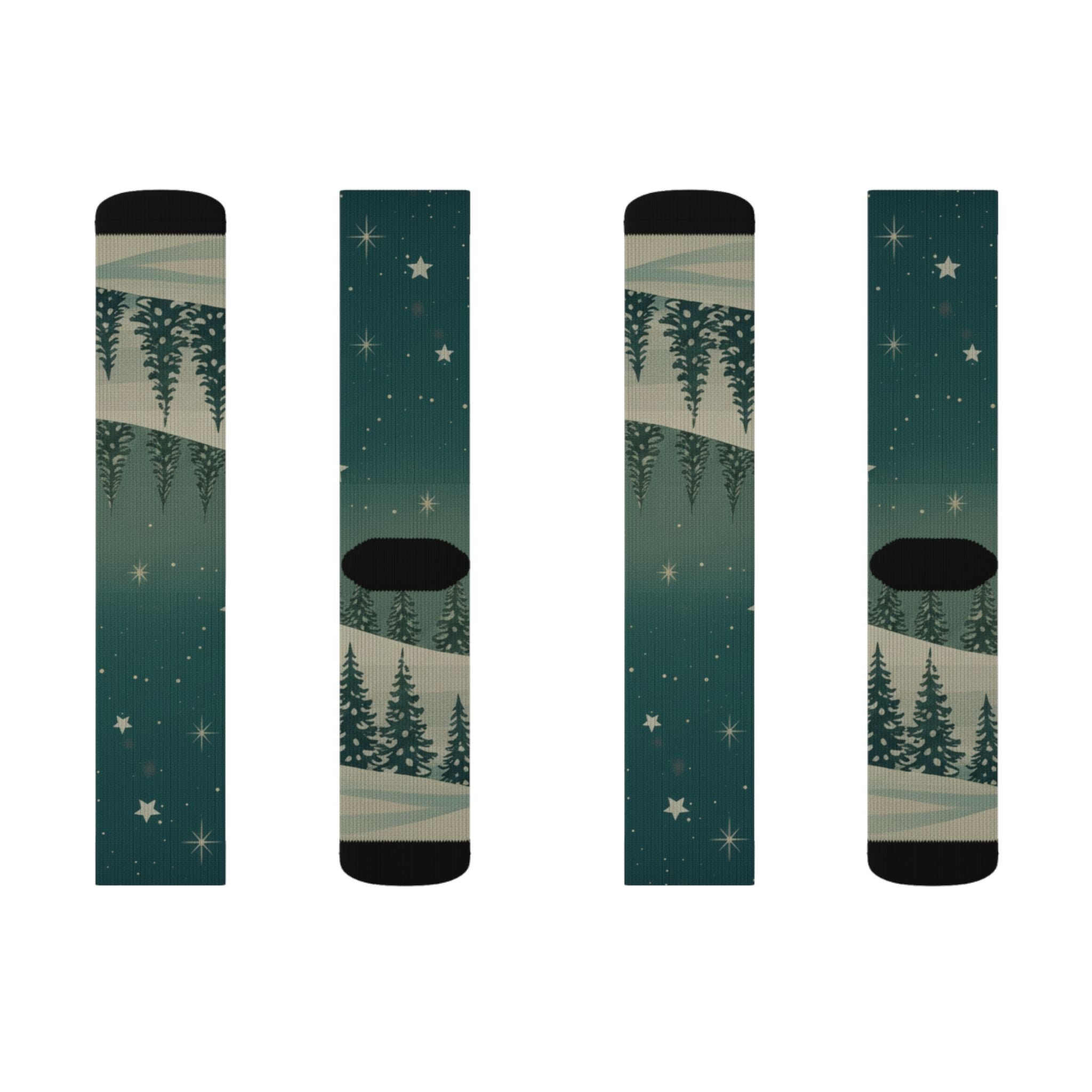 Winter Forest Sublimation Socks - Christmas Holiday Collection