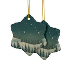 Winter Night Ceramic Ornament - Christmas Holiday Collection