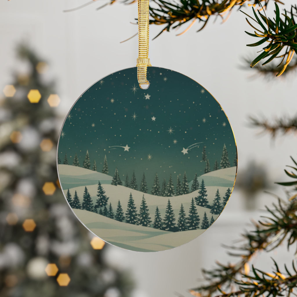 Winter Night Acrylic Ornament - Christmas Holiday Collection