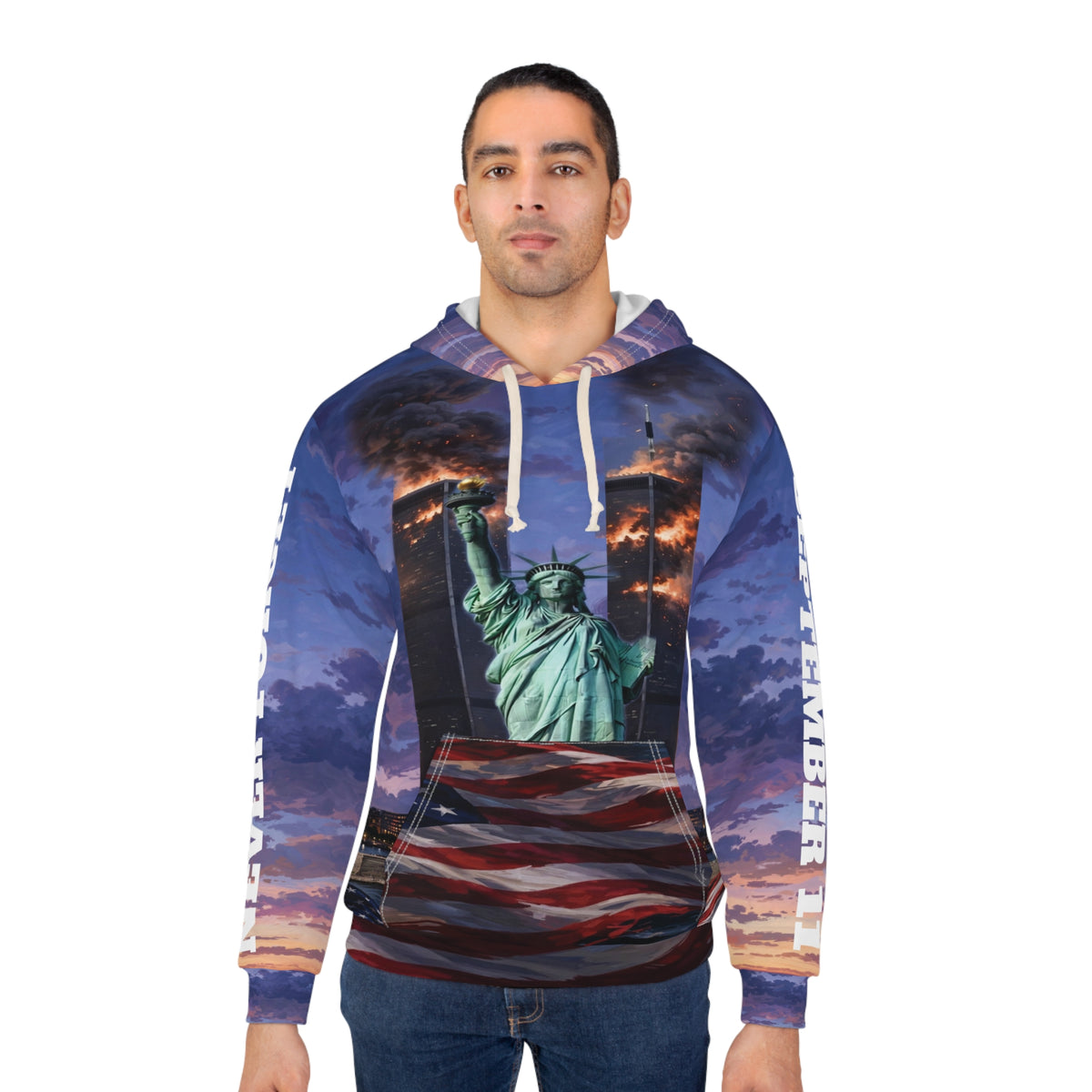 Never Forget Twin Towers w/ Flame Unisex Hoodie