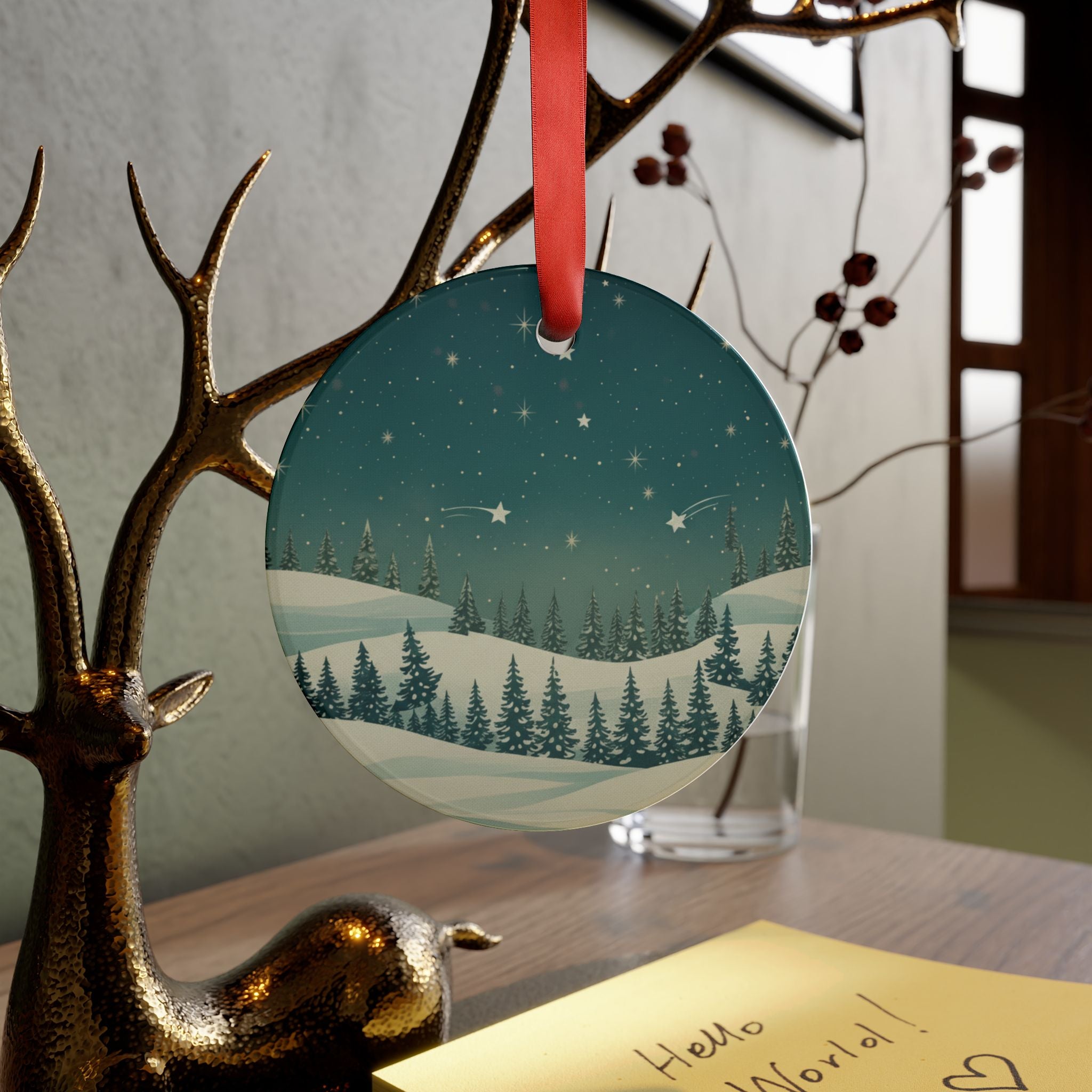 Winter Night Acrylic Ornament - Christmas Holiday Collection