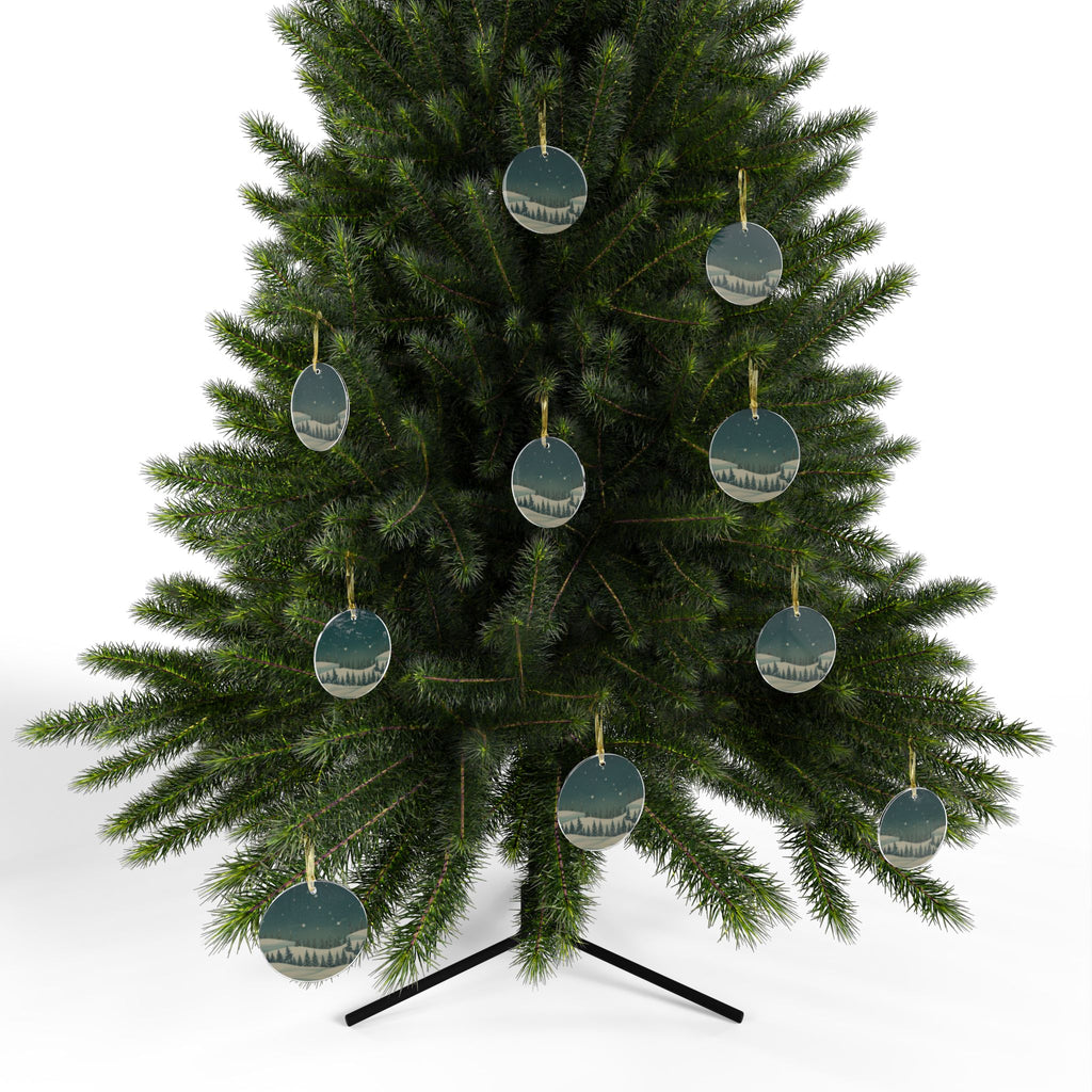 Winter Night Acrylic Ornament - Christmas Holiday Collection