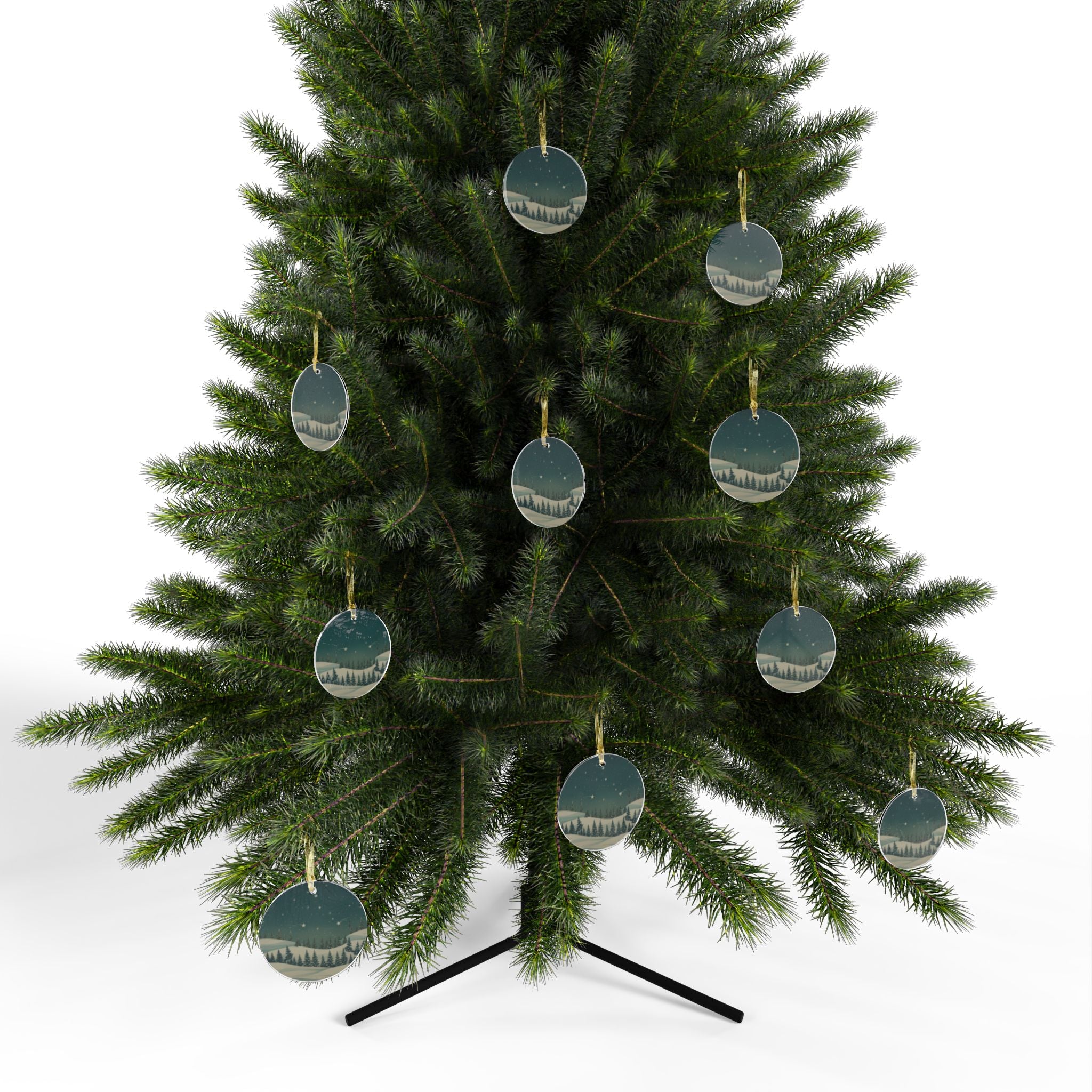 Winter Night Acrylic Ornament - Christmas Holiday Collection