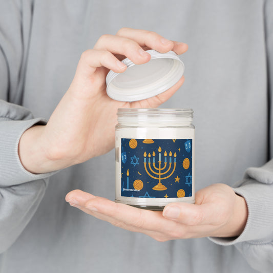 Scented Soy Candle with White Lid - Holiday Collection (Chanukah)