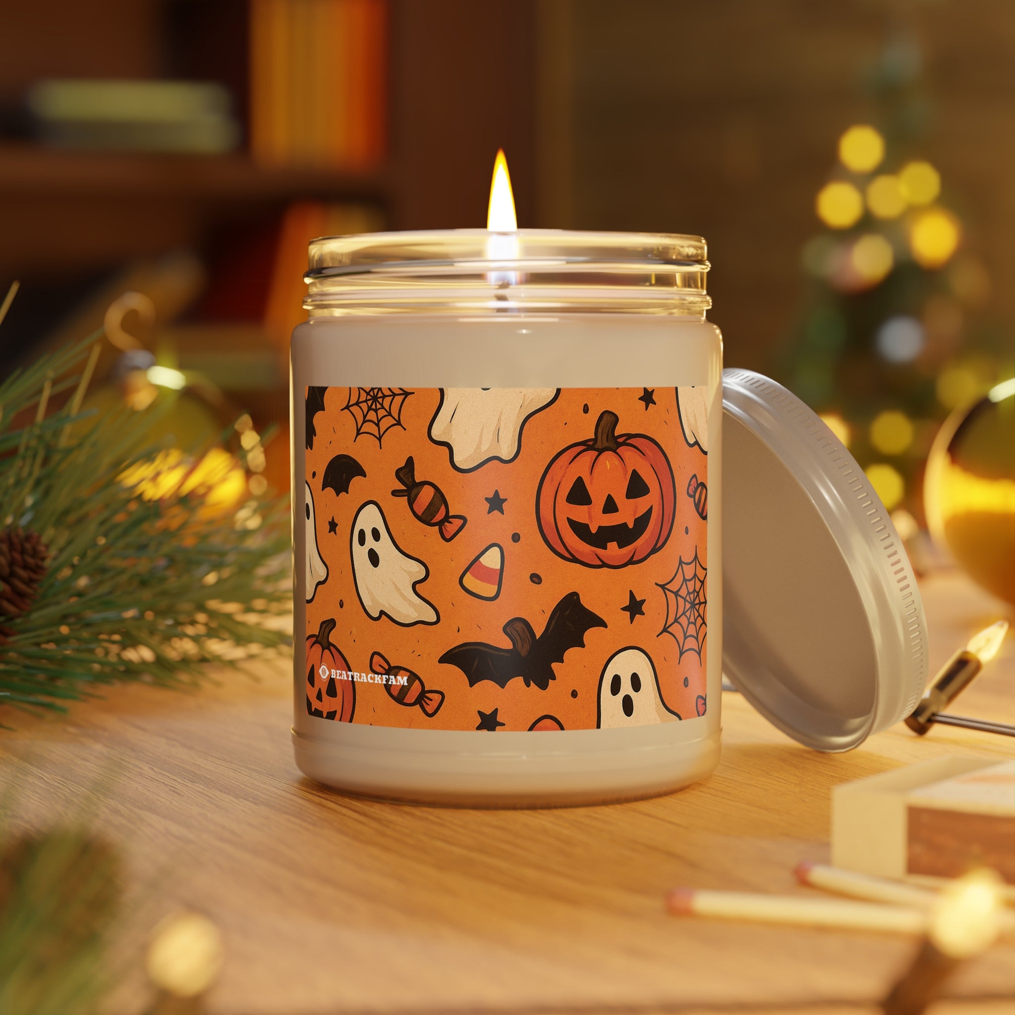 Scented Soy Candle with White Lid - Holiday Collection (Halloween)