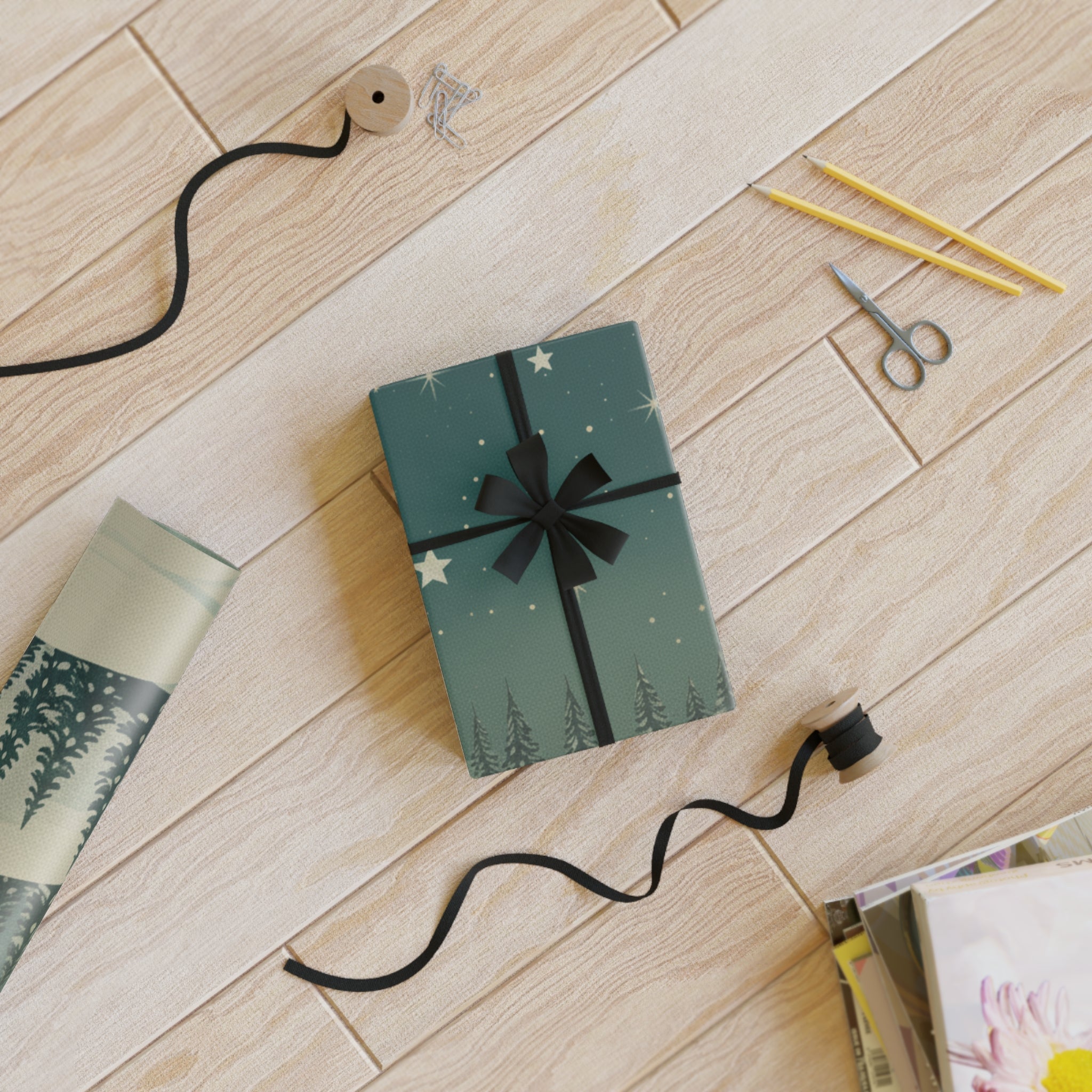 Winter Pines Gift Wrap Roll - Christmas Holiday Collection