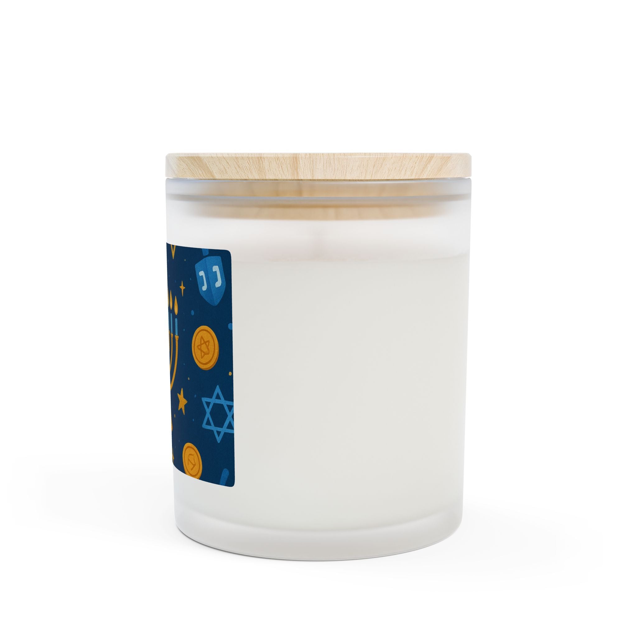 Frosted Glass Candle - Holiday Collection (Chanukah)