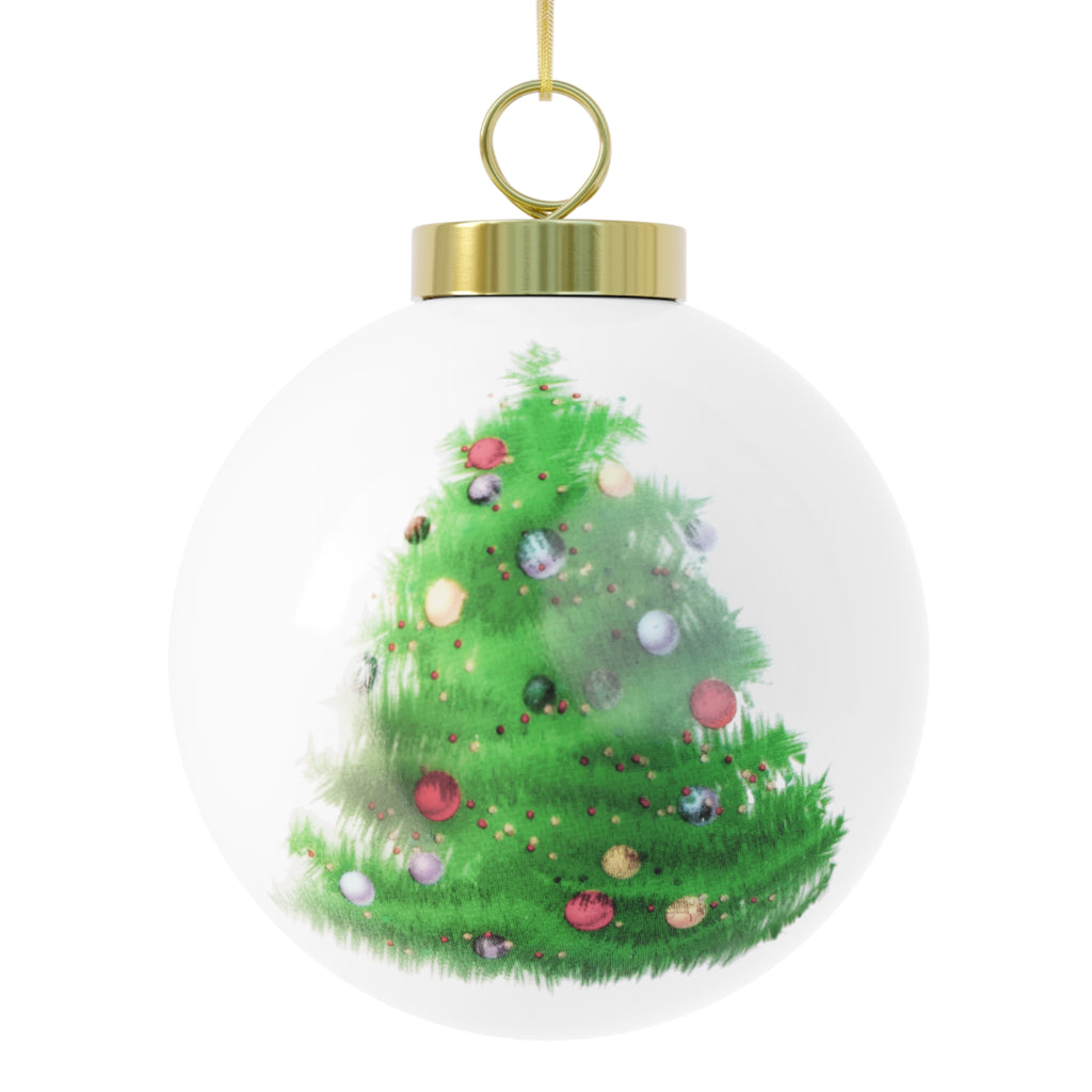 Winter Night Landscape Christmas Ornament - Christmas Holiday Collection
