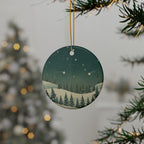 Winter Night Ceramic Ornament - Christmas Holiday Collection