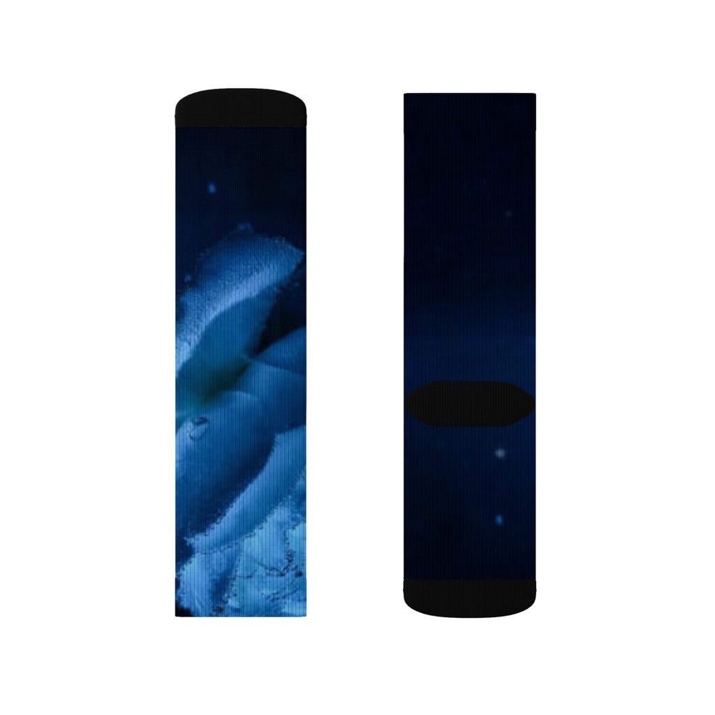 Blue Rose Crew Socks