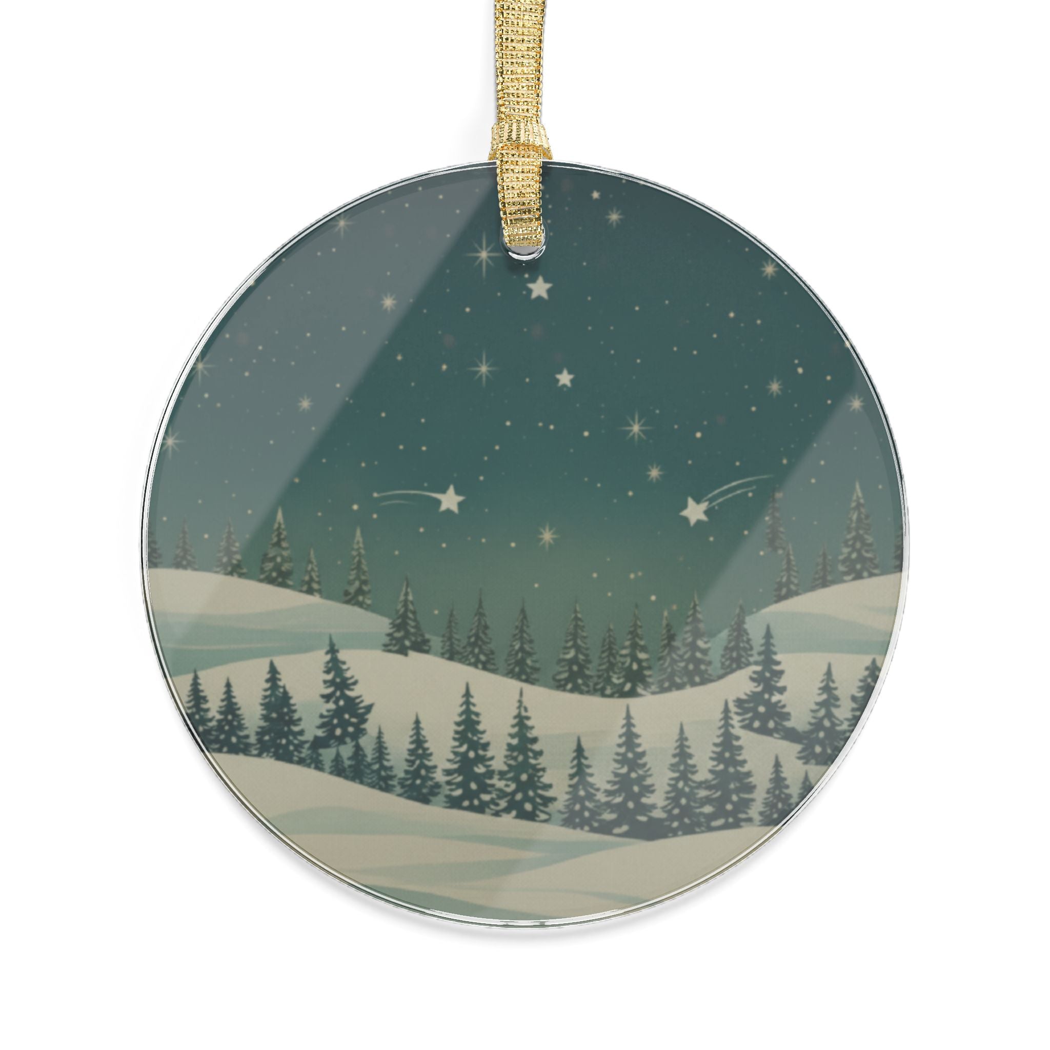 Winter Night Acrylic Ornament - Christmas Holiday Collection