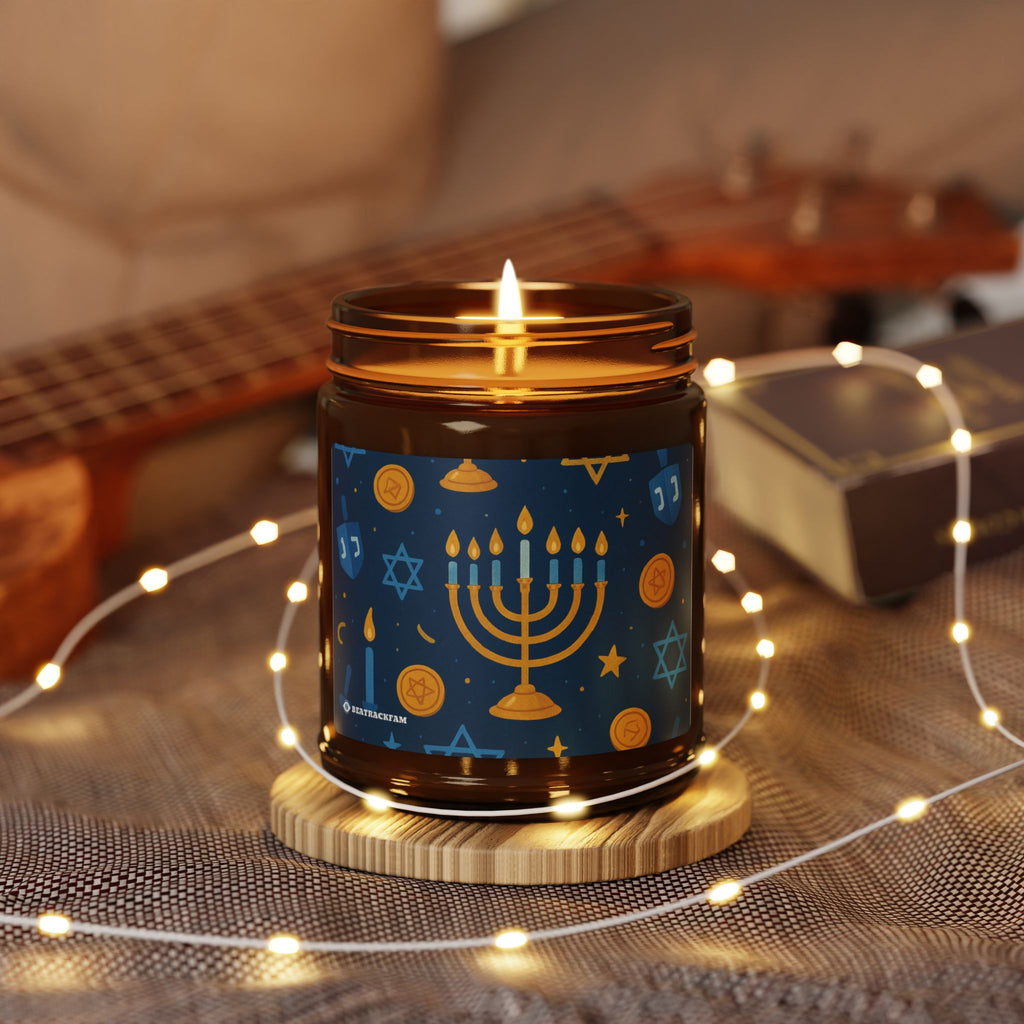 Multi-Size Amber Scented Soy Candle - Holiday Collection (Chanukah)