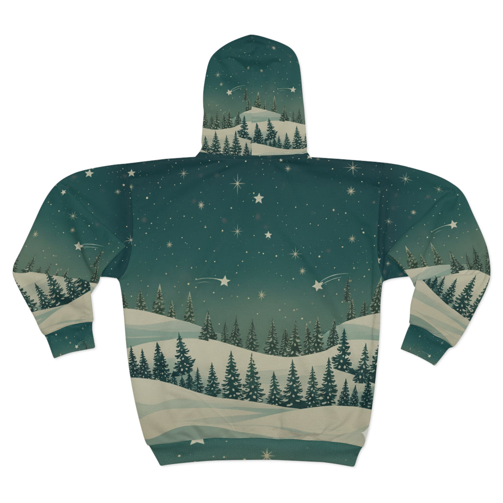 Winter Night Zip Hoodie - Christmas Holiday Collection