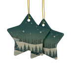 Winter Night Ceramic Ornament - Christmas Holiday Collection