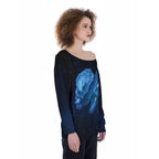 All-Over Print Oversized Women's Off-Shoulder Sweatshirt