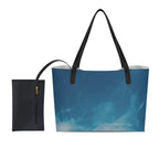 Shopping Tote Bag With Black Mini Purse