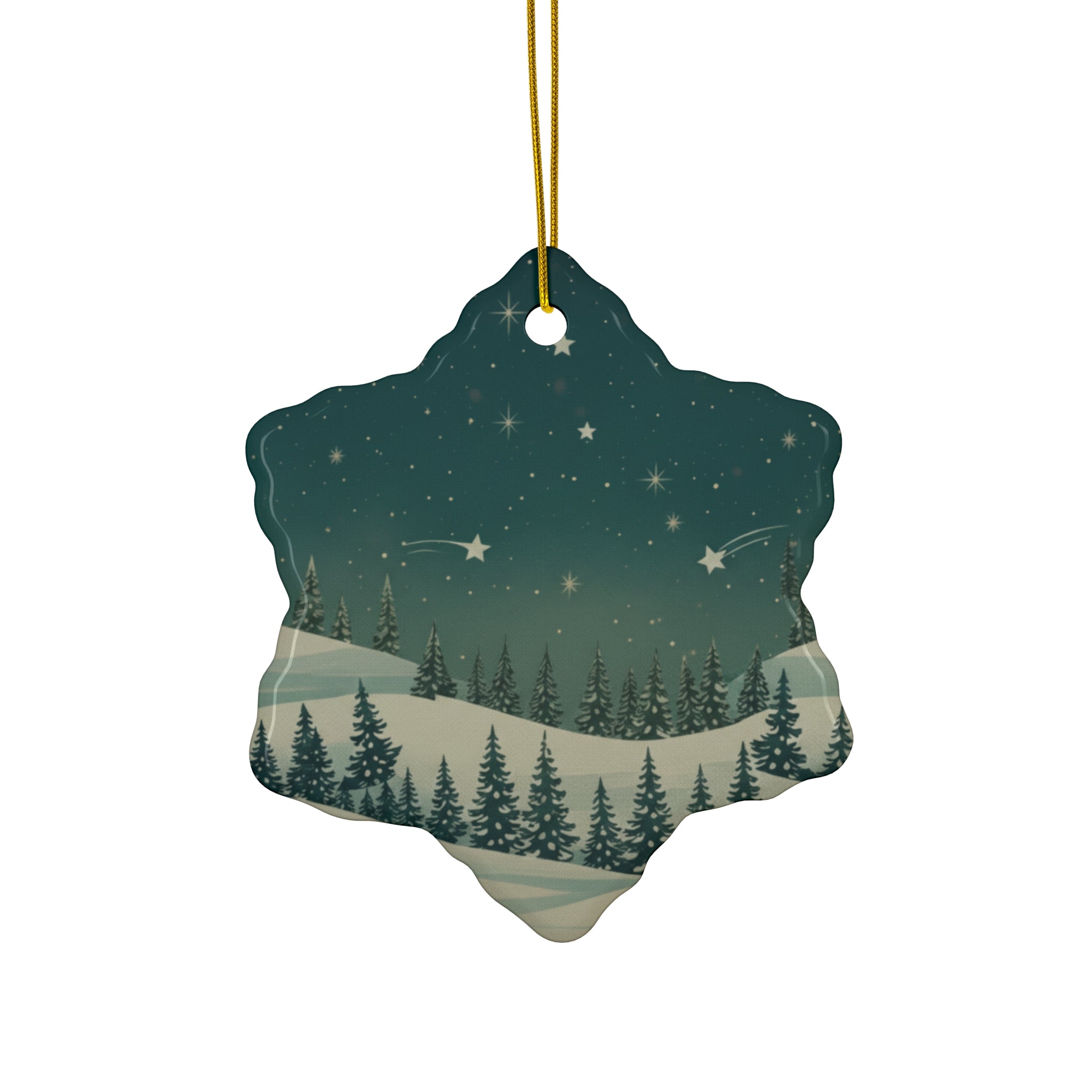 Star-Shaped Ceramic Ornament - Christmas Holiday Collection