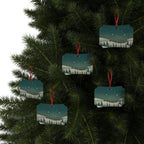 Snowy Pine Forest Aluminum Ornament - Christmas Holiday Collection