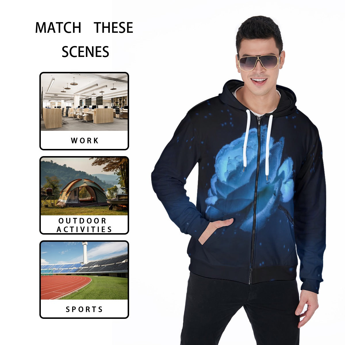 All-Over Print Men's Heavy Fleece Zip Up Hoodie