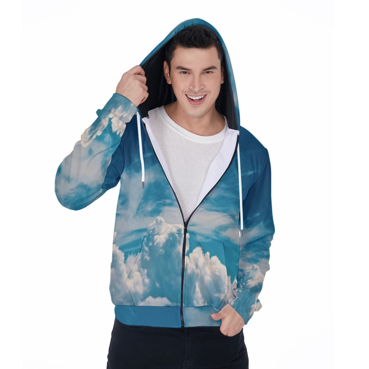 All-Over Print Men's Mirco Fleece Zip Up Hoodie