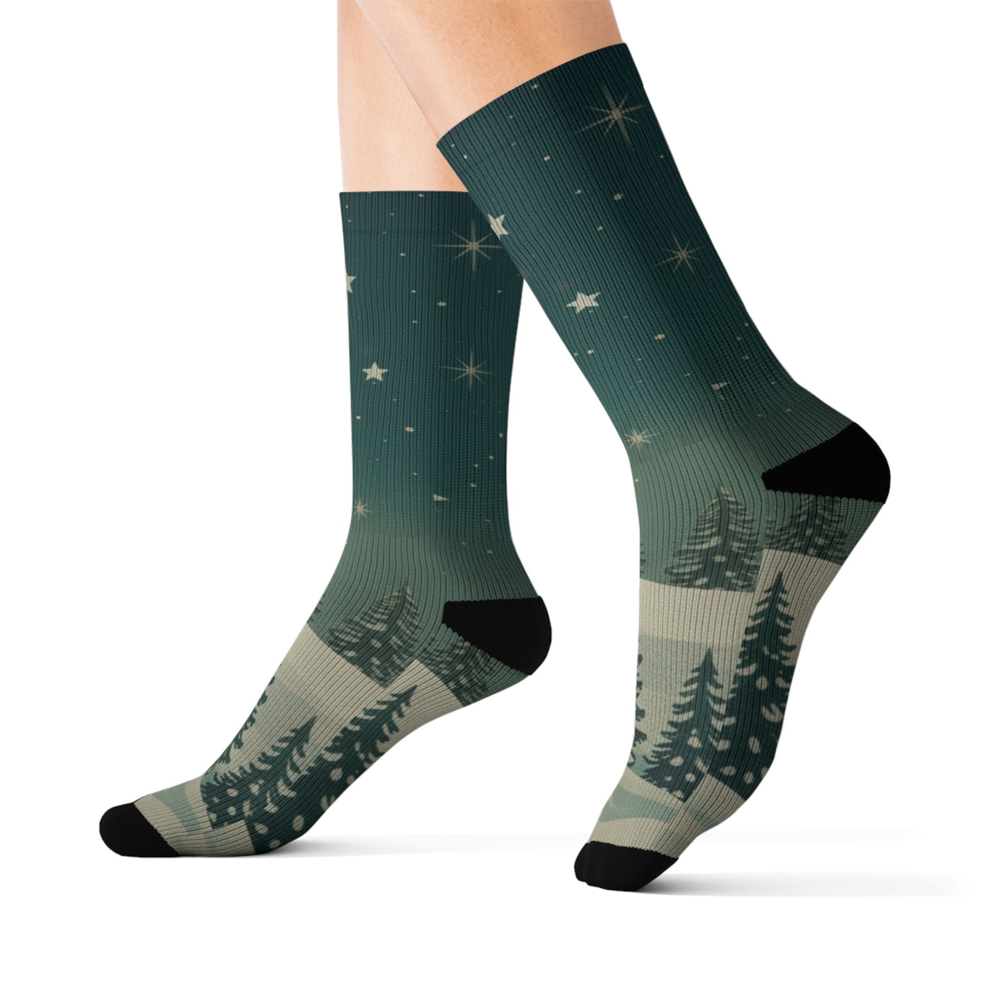Winter Forest Sublimation Socks - Christmas Holiday Collection
