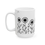 Ceramic Mug - Outlined Sunflower Signature Collection by Juli