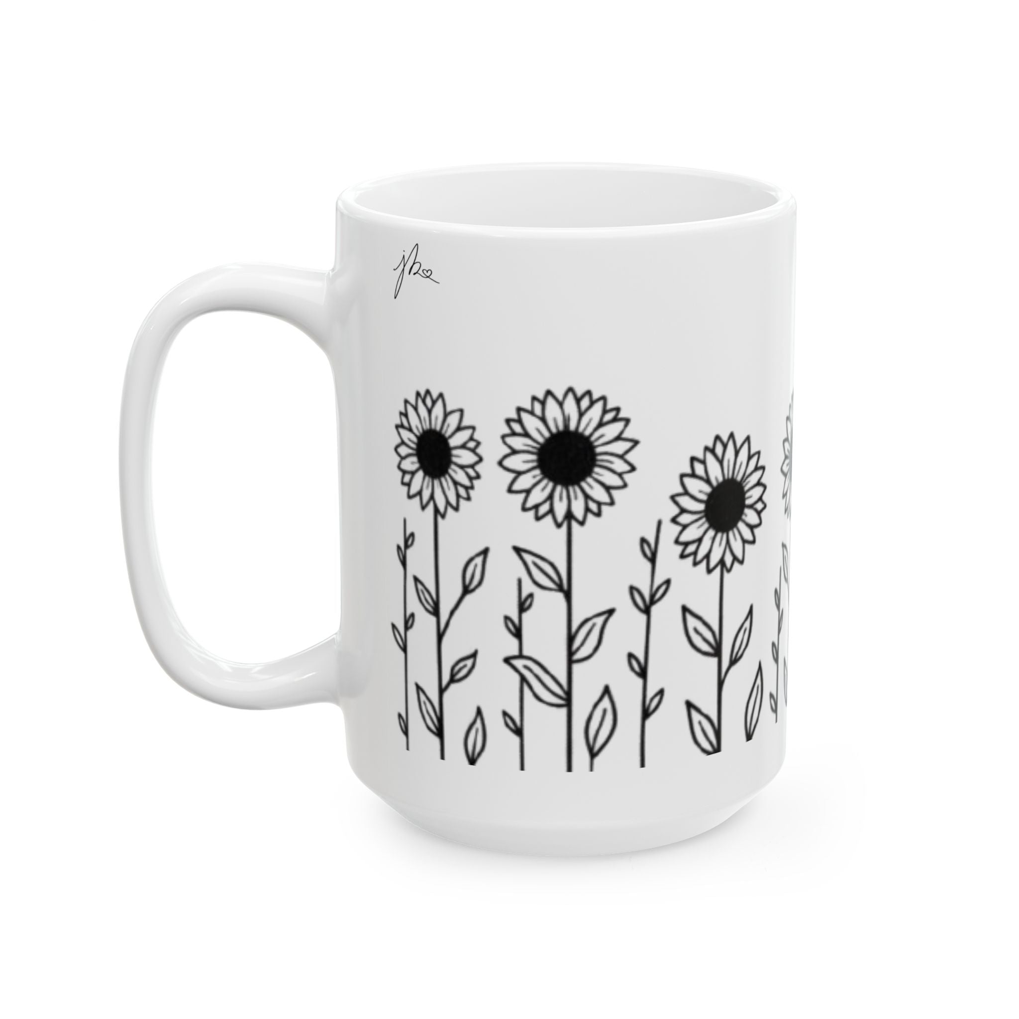 Ceramic Mug - Outlined Sunflower Signature Collection by Juli