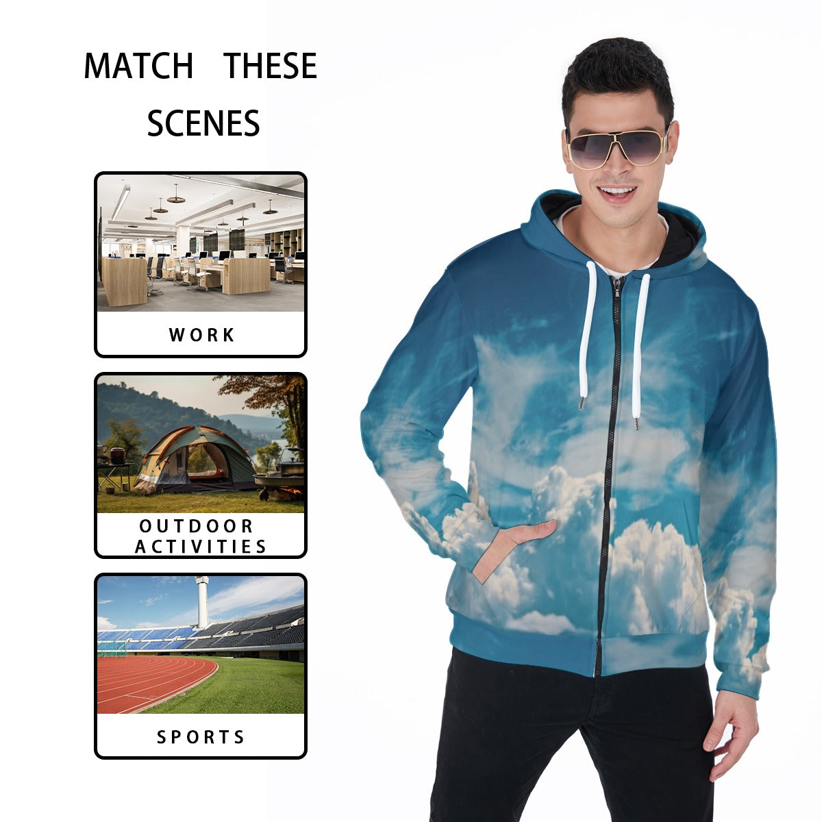 All-Over Print Men's Heavy Fleece Zip Up Hoodie