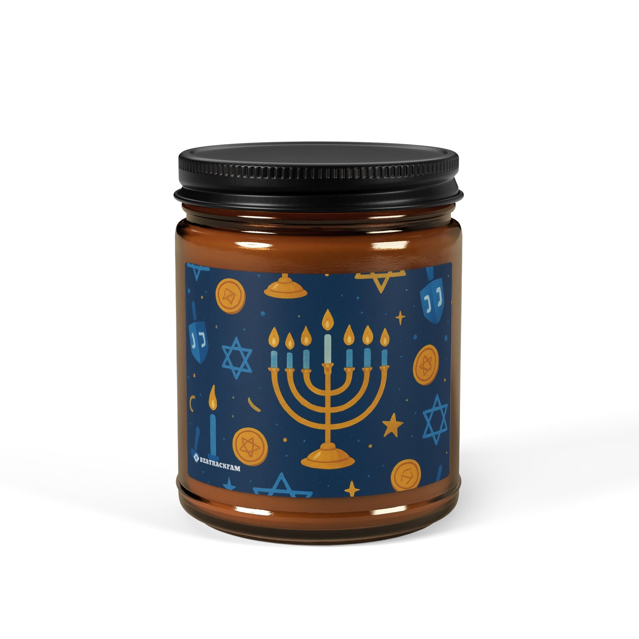 Multi-Size Amber Scented Soy Candle - Holiday Collection (Chanukah)